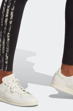 Adidas Originals Black 3-Stripes Print Leggings -Fashion Women C42576s5