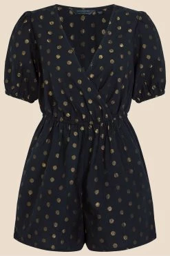 Accessorize Black Dobby Playsuit -Fashion Women C48491s5