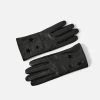 Accessorize Luxe Star Black Leather Gloves -Fashion Women C50621s