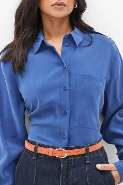 Next Orange Buckle Cover Detail Skinny Belt