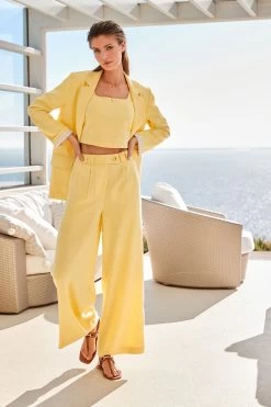 Next Linen Blend Wide Leg Trousers