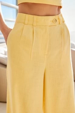 Next Linen Blend Wide Leg Trousers -Fashion Women C54 888s3