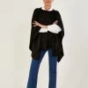 Monsoon Metallic Black Poncho -Fashion Women C55293s
