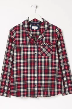 FatFace Red Family Check Nightshirt -Fashion Women C57035s5