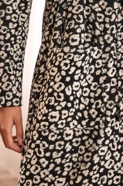Next Black/White Animal Print Towelling Dressing Gown -Fashion Women C62 473s4