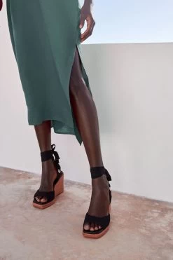 Next 100% Linen Ruched Halter Midi Dress -Fashion Women C66 686s4