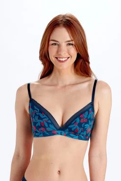 Pretty Polly Blue Non-Wired Triangle Bra -Fashion Women C66249s4
