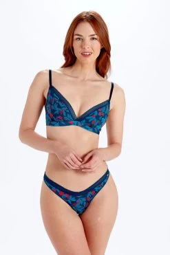 Pretty Polly Blue Non-Wired Triangle Bra -Fashion Women C66249s7