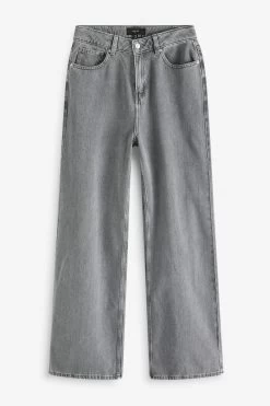 Next Grey Tencel™ Wide Leg Jeans -Fashion Women C67 790s5
