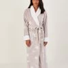 Monsoon Grey Star Print Dressing Gown