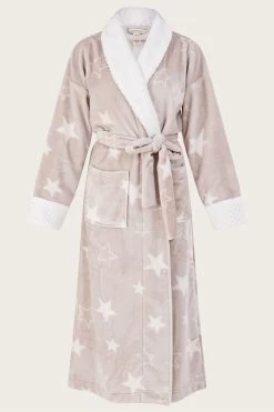 Monsoon Grey Star Print Dressing Gown -Fashion Women C68417s4