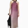 AllSaints Pink Verna Kai Dress -Fashion Women C68697s