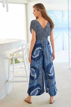 Next Sleeveless Shirred Waisted Wide Leg Jumpsuit -Fashion Women C70 252s2