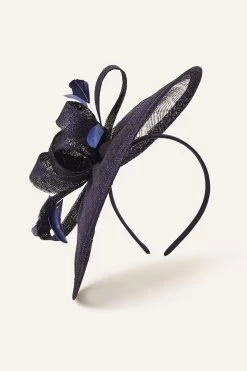 Accessorize Blue Penelope Sinamay Bow Band Fascinator Hat