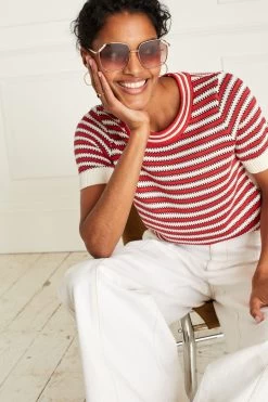 Next Stripe Short Sleeve Knit Top