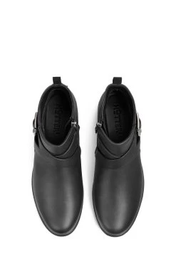 Hotter Kingsley Wide Fit Black Zip Fastening Boots -Fashion Women C71500s4