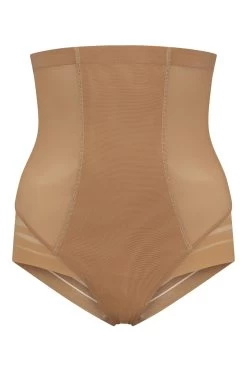 Bye Bra Light Brown Powermesh High Waist Briefs -Fashion Women C71699s4