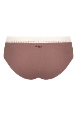 Sloggi GO Ribbed Hipster Brown Briefs 2 Pack -Fashion Women C74609s9