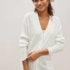 Next Rib Sleeve Button-Up Linen Cardigan -Fashion Women C80768s