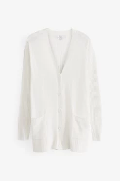 Next Rib Sleeve Button-Up Linen Cardigan -Fashion Women C80768s5