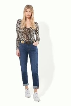 Donna Ida Blanche Blue Mid Rise Relaxed Skinny Jeans