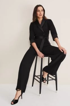 Phase Eight Kylie Tux Black Jumpsuit -Fashion Women C82954s3