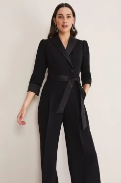 Phase Eight Kylie Tux Black Jumpsuit -Fashion Women C82954s4