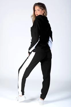 Pineapple Contrast Panel Black Joggers 9 Pineapple Contrast Panel Black Joggers -Fashion Women C88109s3