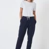 Crew Clothing Company Navy Blue Cotton Pyjama Trousers -Fashion Women C90560s