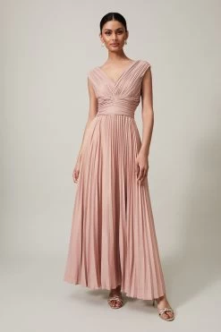Phase Eight Pink Nelly Pleat Dress