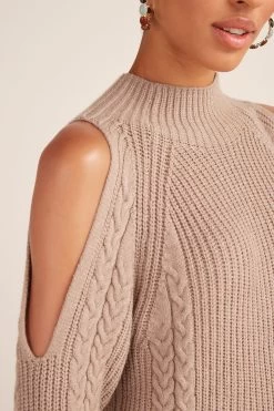Next Cut-Out Shoulder Ribbed Knit Top -Fashion Women C91 683s4