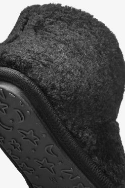 Next Black Super Snuggle Recycled Faux Fur Boot Slippers -Fashion Women C93979s5