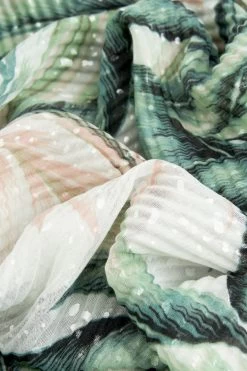 Next Ecru/Pink Leaf Print Foil Plisse Lightweight Scarf -Fashion Women C97553s5