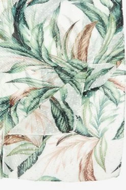 Next Ecru/Pink Leaf Print Foil Plisse Lightweight Scarf -Fashion Women C97553s6