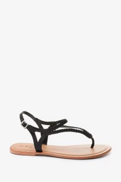 Next Forever Comfort® Leather Plait Toe Post Flat Sandals