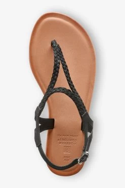 Next Forever Comfort® Leather Plait Toe Post Flat Sandals -Fashion Women C98772s3