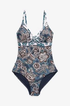 Next Lace Up Plunge Swimsuit -Fashion Women C99 777s5