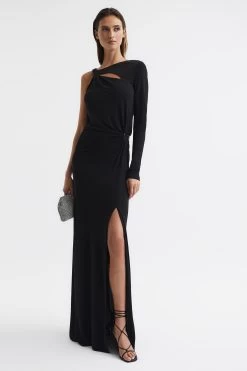 Reiss Catalina Cut Out Hardware Detail Jersey Maxi Dress