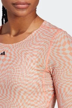 Adidas Training Print Clash Long Sleeve Yoga Long-sleeve Top -Fashion Women D01650s3