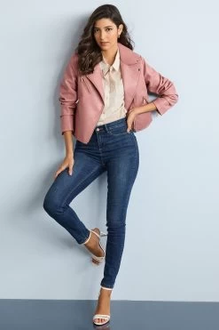 Next Faux Leather Biker Jacket -Fashion Women D06 204s2