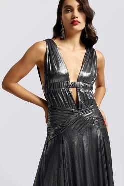 River Island Grey Plunge Drama Maxi Dress -Fashion Women D06111s4