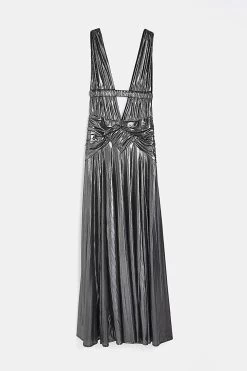 River Island Grey Plunge Drama Maxi Dress -Fashion Women D06111s6
