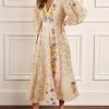 Next Cream Embroidered Open Back Dress -Fashion Women D07 343s