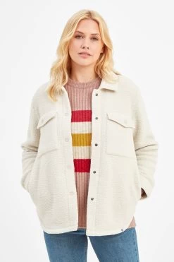Tog 24 Womens Cream Farnley Fleece Shacket