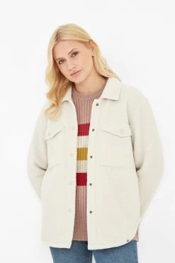 Tog 24 Womens Cream Farnley Fleece Shacket -Fashion Women D07799s4