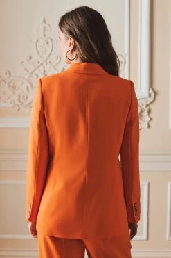 Next Tailored Double Breasted Textured Blazer -Fashion Women D09 909s3