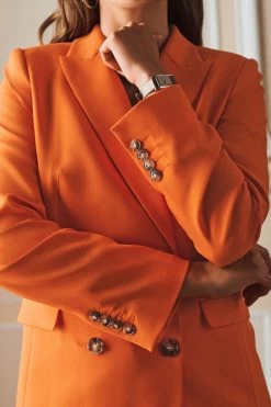 Next Tailored Double Breasted Textured Blazer -Fashion Women D09 909s4