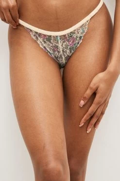Next Satin Trim Lace Tanga Knickers