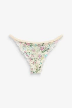 Next Satin Trim Lace Tanga Knickers -Fashion Women D15115s4