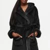 Ann Summers Signature Sparkle Soft Fluffy Black Robe -Fashion Women D16 898s
